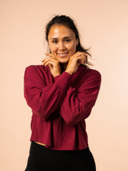 Fenris yoga hoodie, plum - flowcopenhagen.com